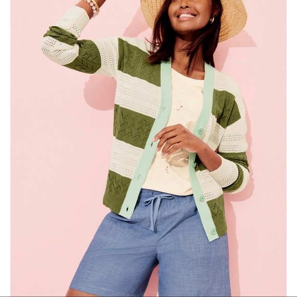 Talbots PULL-ON JOGGER SHORTS - NEWPORT CHAMBRAY- Large - Picture 4 of 4